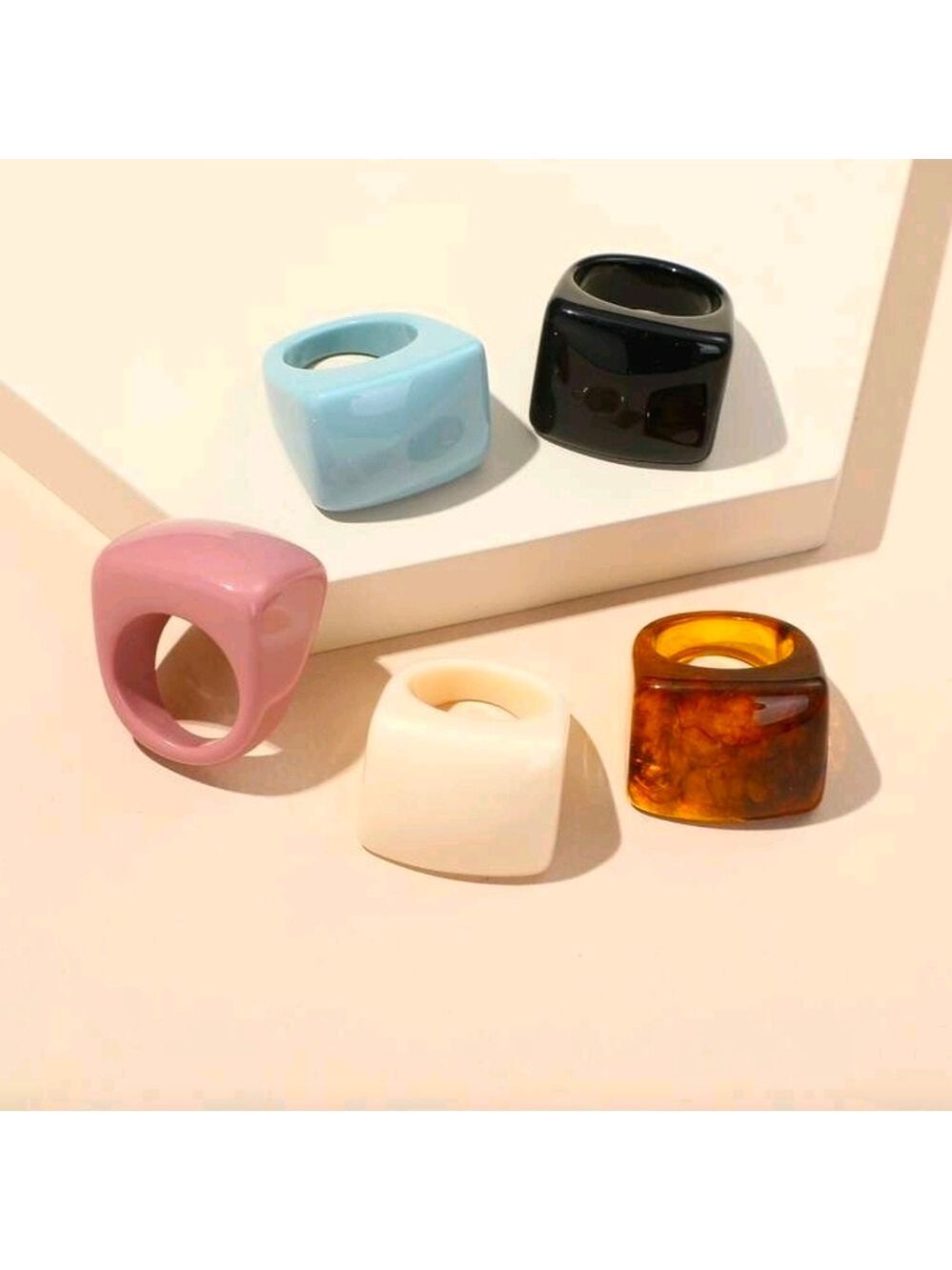 BOGO Colorful Resin Ring Set - Picture 2 of 2